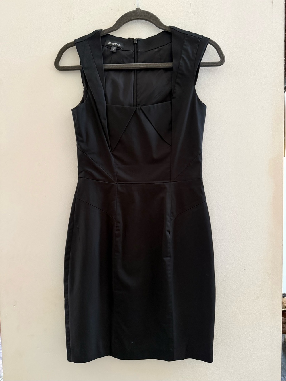 Bebe Black Sexy Sheath Dress Size 4 Cocktail Party Little Black Dress - Picture 2 of 5